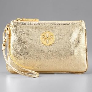 Tory Burch gold wallet/ wristlet